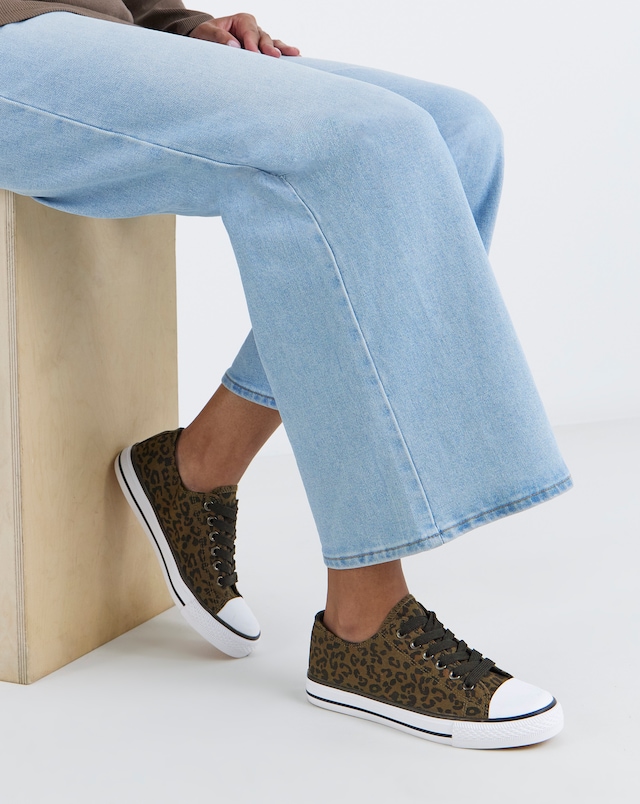 Angel Low Cut Canvas Trainers - Wide Fit (E)