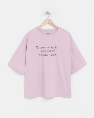 Simply Be Blush Stockholm Graphic T-Shirt