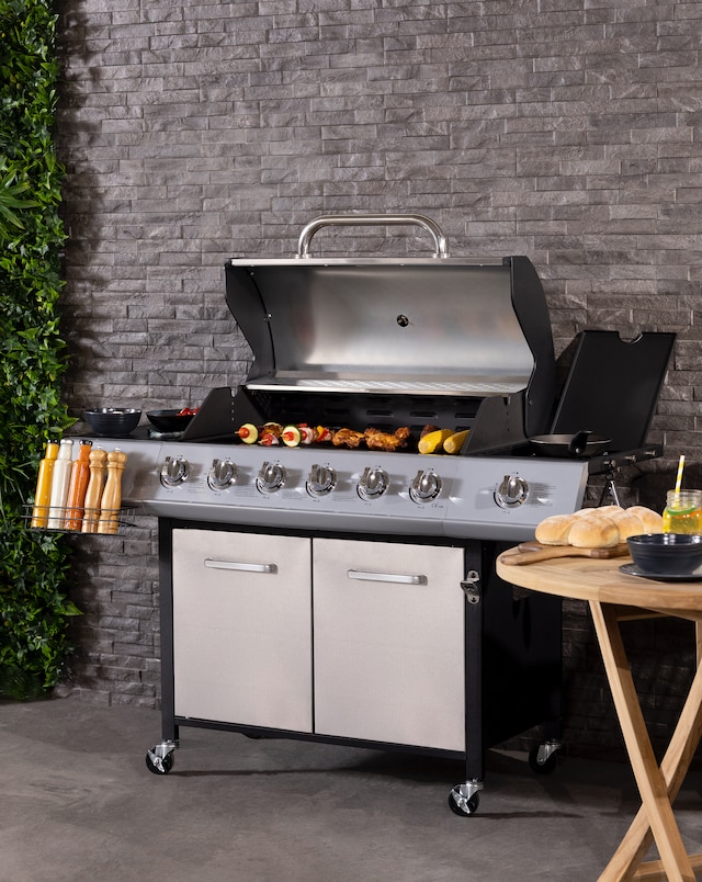 Charles Bentley 6 Burner Gas BBQ with Side Burner Bundle