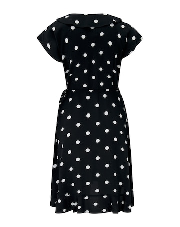 Pour Moi Getaway Frill Wrap Beachdress Black/White