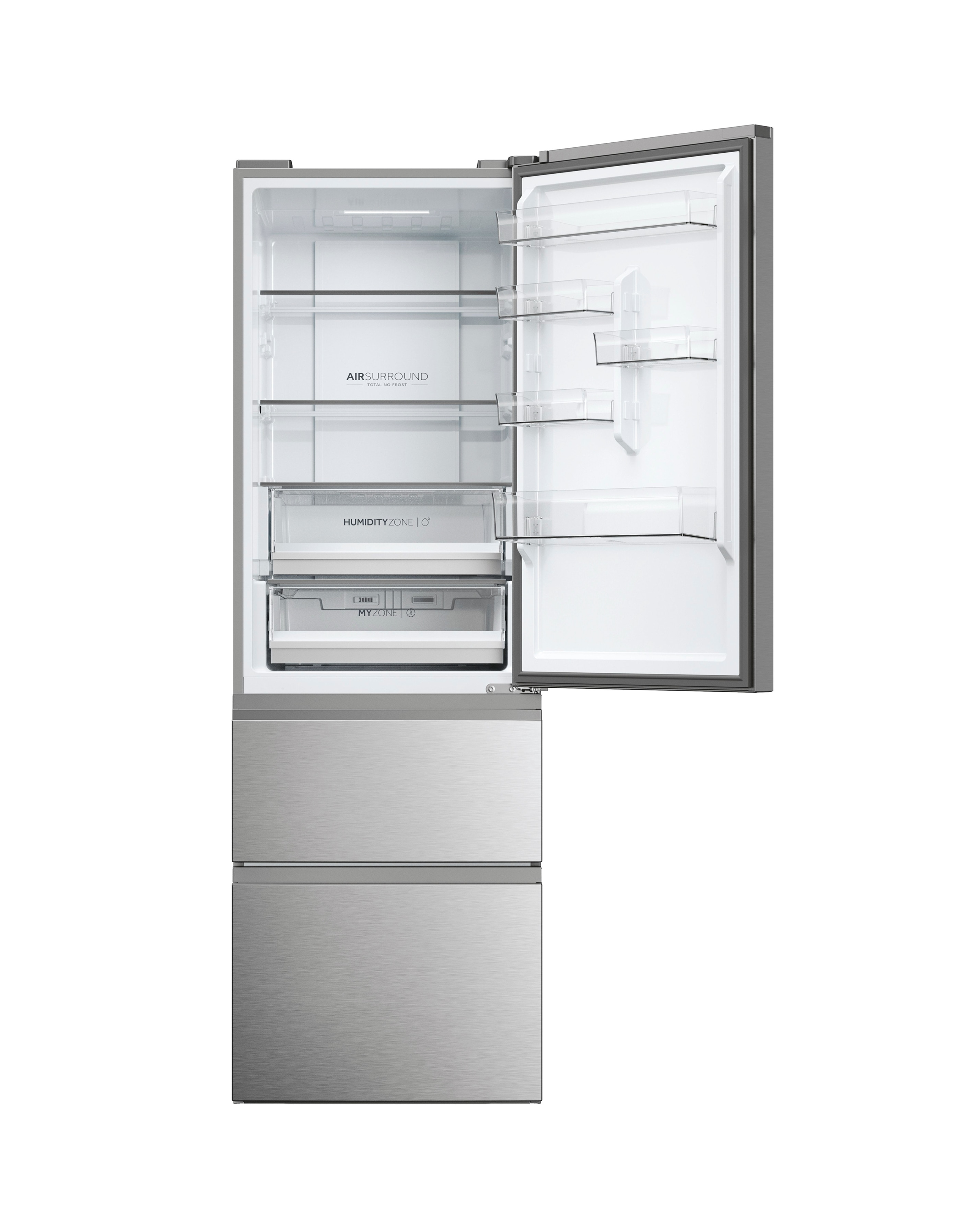 Haier HTW5618ENMG Combi Series 5 180cm Fridge Freezer - Inox | JD