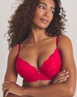 Ann Summers Sexy Lace Planet Plunge Bra Red