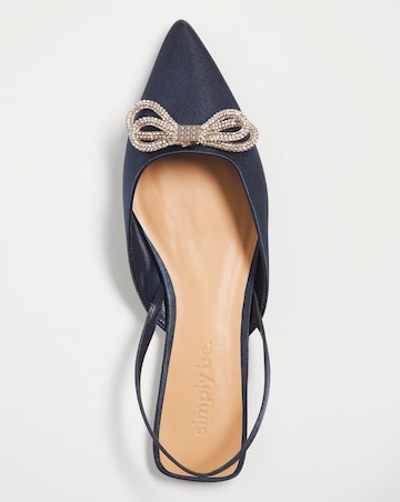 Nyla Flat Pointy Toe Satin Shoes Wide Fit