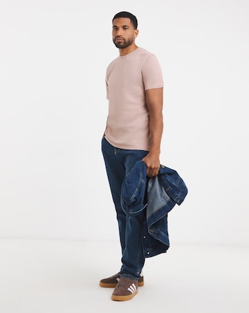 Pure Cotton Crew Neck T-Shirt Long - Pink