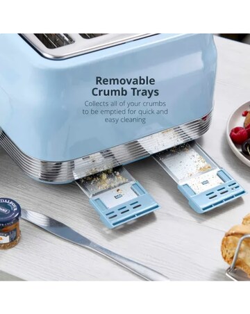 Swan Retro Revive 4 Slice Toaster Blue