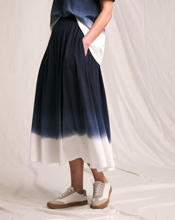 Julipa Navy Ombre Pure Cotton Midi Skirt