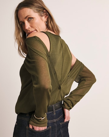 Anthology Olive Sheer Cardigan