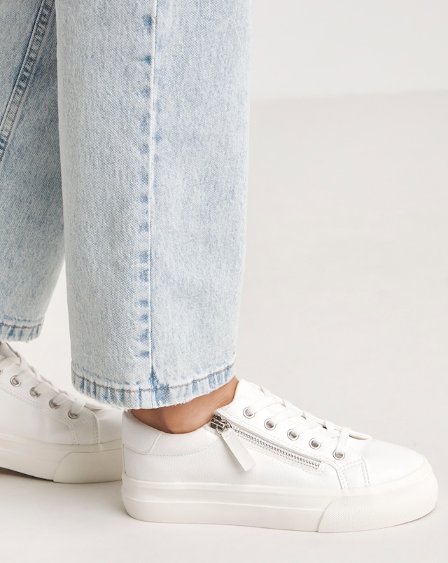 Kate Lace Up Zip Detail Chunky Trainers - Wide Fit (E)