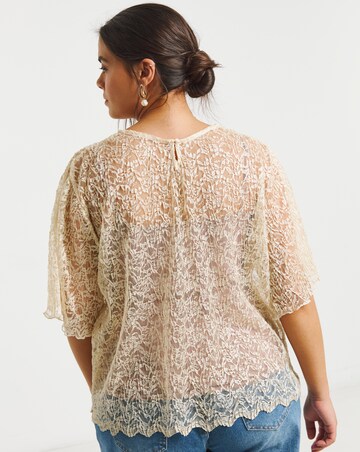 Simply Be Champagne Lace Boxy Top
