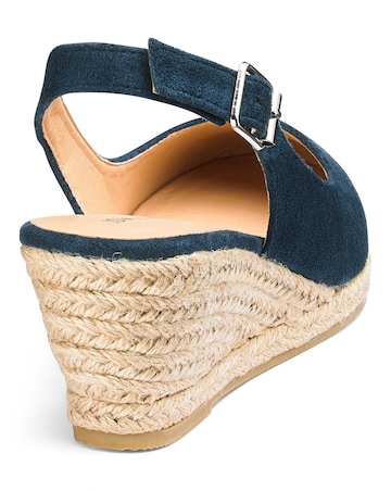 Miami Wedge Espadrille Slingback Sandals - Wide Fit (E)