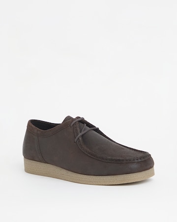 Suede Leather Lace Up Shoe Wide