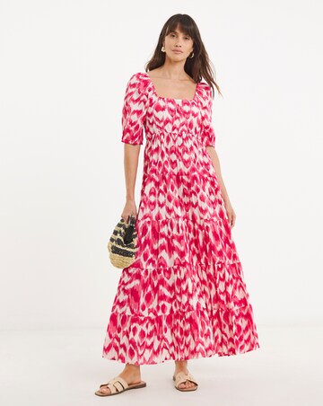 Pure Cotton Bow Back Tier Maxi Dress