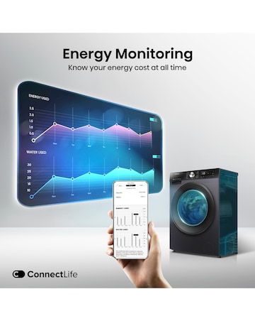 Hisense 3S Series WF3S1043BB3 WiFi-enabled 10kg 1400 Spin Washing Machine - Blac