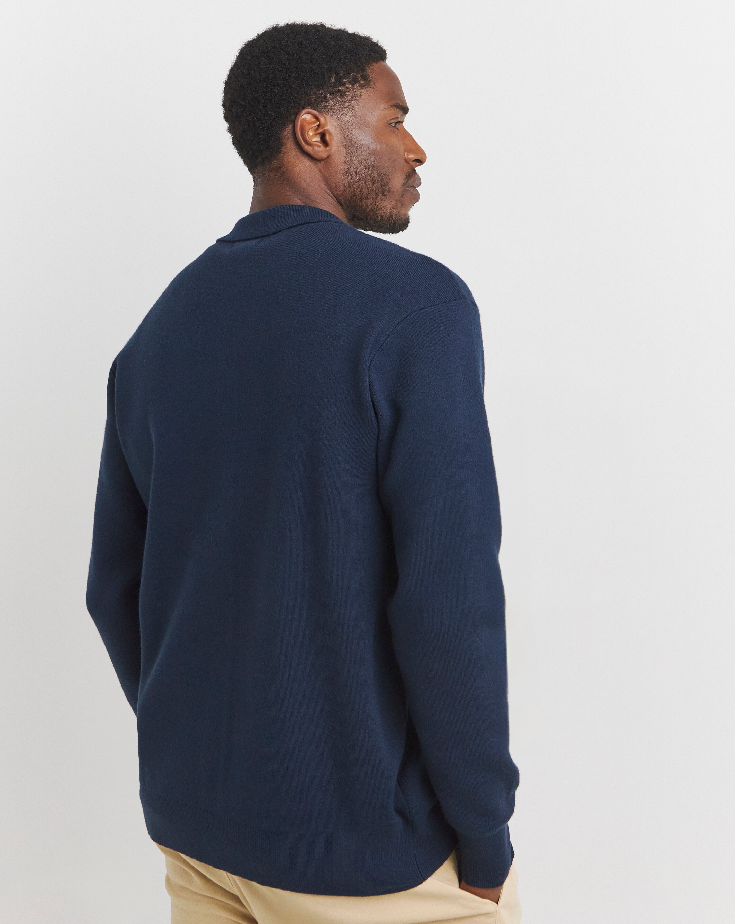 Navy Soft Touch Collared Cardigan | JD Williams