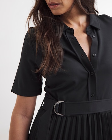 Tommy Hilfiger Mix Pleat Short Sleeved Polo Dress