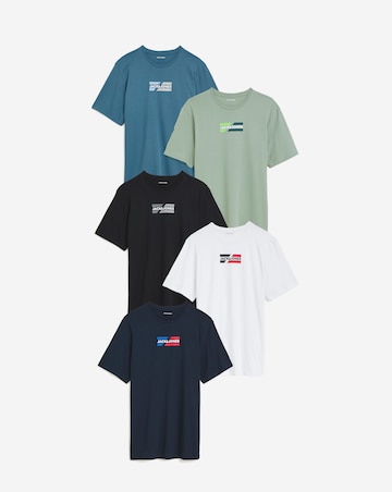 Jack & Jones Corp Logo T-Shirt 5 Pack - Multi