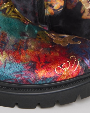 Heavenly Feet Zeta Floral Chelsea Boot Wide Fit