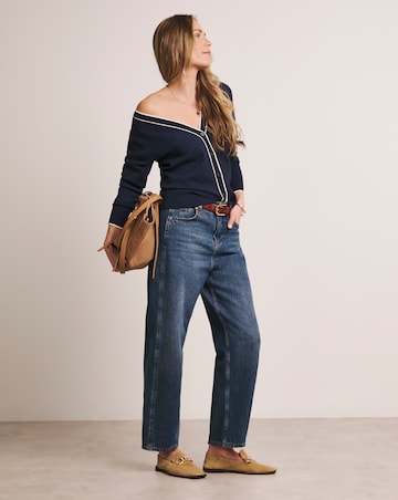 Anthology Navy Contrast Trim Cardigan