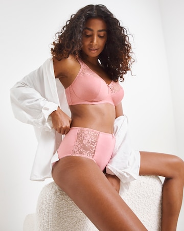 Pretty Secrets (2 Pack) Cotton Lace Full Fit Brief Knickers Pink Multi