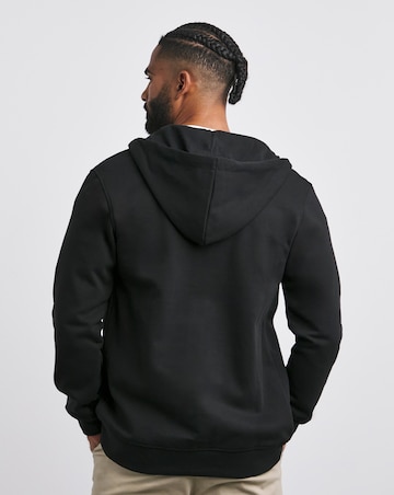 Full Zip Hoodie Extra Long Length- Black