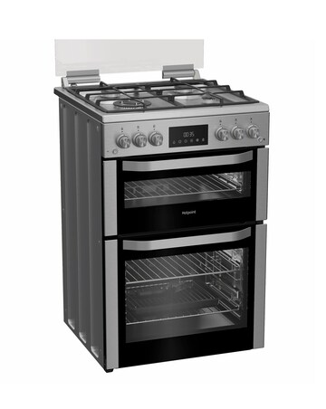 Hotpoint HDG6GDC2TWX 60cm Gas Double Cooker Glass Lid Stainless Steel Install