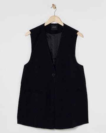 Black Longline Waistcoat