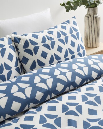 Gray & Osbourn Arran Tile Print Duvet Set Blue