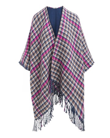 Navy & Pink Dogtooth Cape