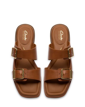 Clarks Tan Ariany Strap Leather Sandals - Standard Fit (D)