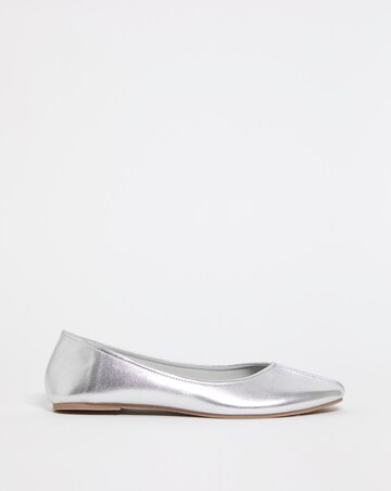 Kinsley Metallic Soft Square Toe Ballerina Shoes Ex Wide Fit