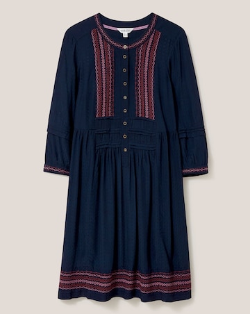 white stuff embroidered dress White Stuff Lila Embroidered Dress, Navy main image 0
