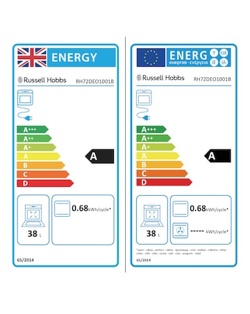 Russell Hobbs RH72DEO1001B Built-Under Electric Fan Oven - Black