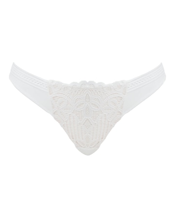 Figleaves Harper Geometric Lace Thong - White