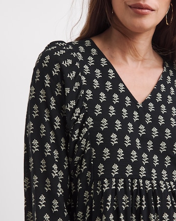 Printed Batwing Smock Top
