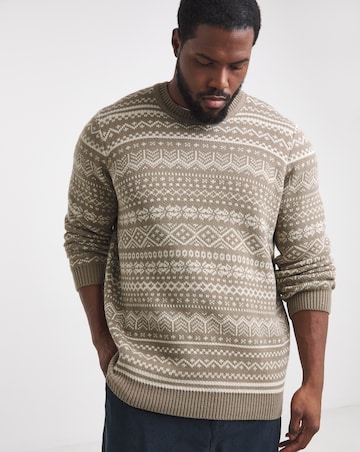 Knitted Fairisle Crew Neck Jumper