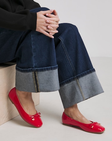 Evar Square Toe Ballerina Shoes - Extra Wide Fit (EEE)