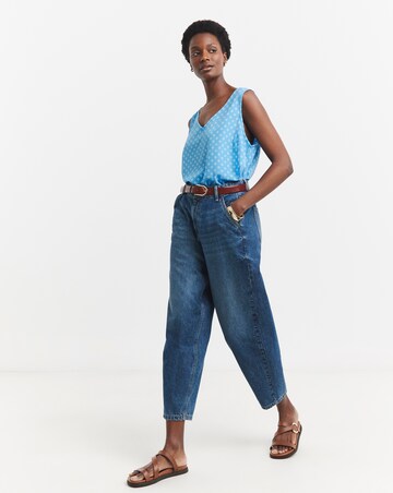 Spot Print V Neck Woven Vest