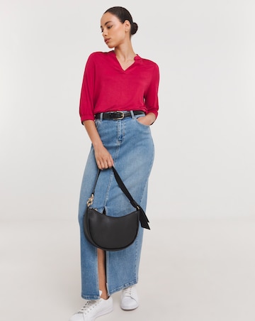 Crimson Jersey V-Neckline Long Sleeve Shirt