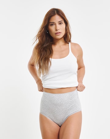 Pretty Secrets (7 Pack) Cotton Full Fit Brief Knickers Heart Print