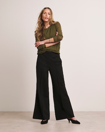 Anthology Black Ponte Pull On Wide Leg Trouser