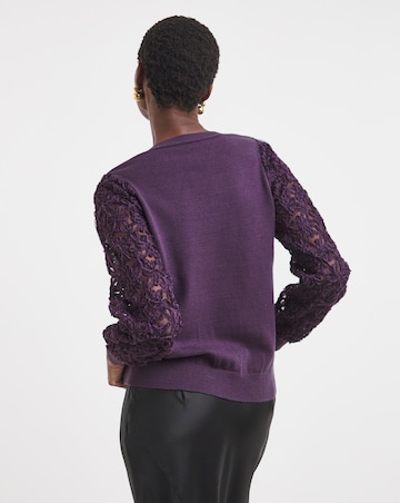 Plum Organza Sleeve Jumper