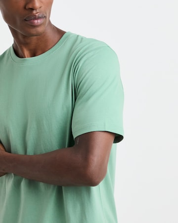 Pure Cotton Crew Neck T-shirt Long- Green