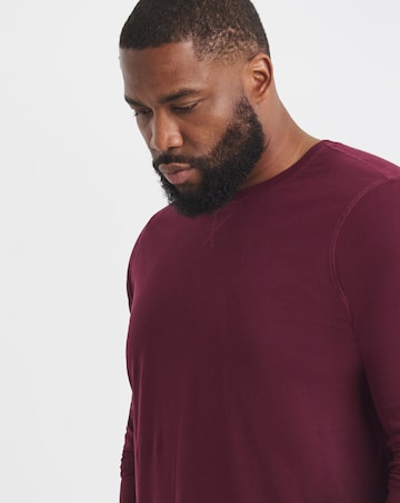 2 Pack Long Sleeve Pyjama Set-Black/Burgundy