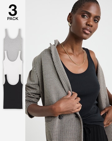 Black White & Grey 3 Pack Vests
