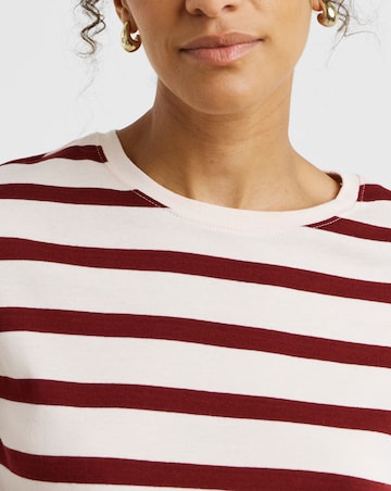 Pink Stripe Crew Neck Long Sleeve T-Shirt