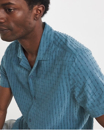 Pointelle Jacquard Revere Collar Shirt