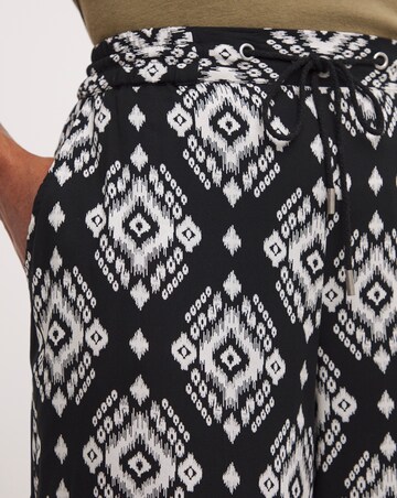 Mono Print Spun Viscose Pull On Wide Leg Trouser