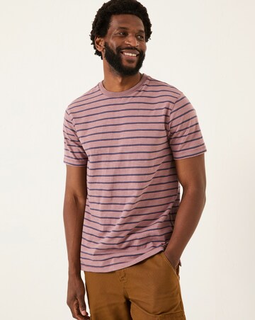 Fatface Stripe T-Shirt - Purple