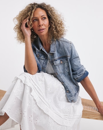 Anise White Broderie Frill Trim Sundress