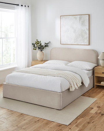 Emery Velvet Storage Ottoman Bed